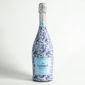 Bottle Wrap Grandmillenial Blue Floral - Prosecco Collection