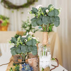 Artificial Eucalyptus Leaf Stems with White Seeds (Round)