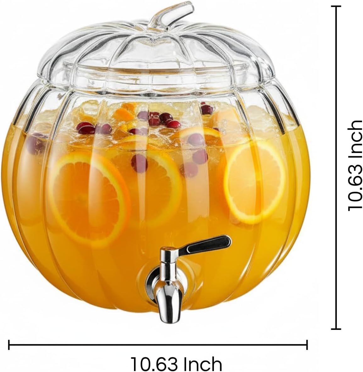 Glass Pumpkin Drink Dispenser 2 Gallon | Fall, Halloween & Thanksgiving Party