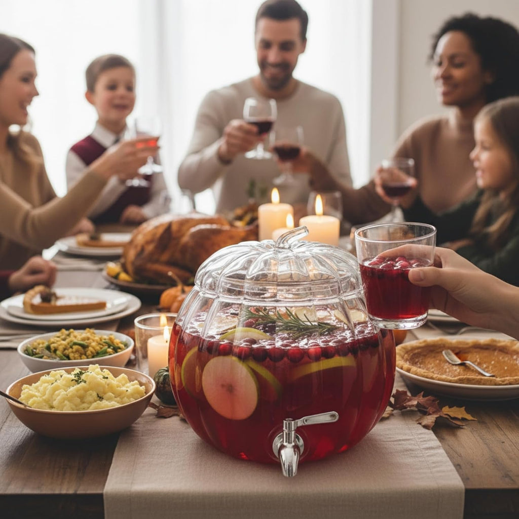Glass Pumpkin Drink Dispenser 2 Gallon | Fall, Halloween & Thanksgiving Party