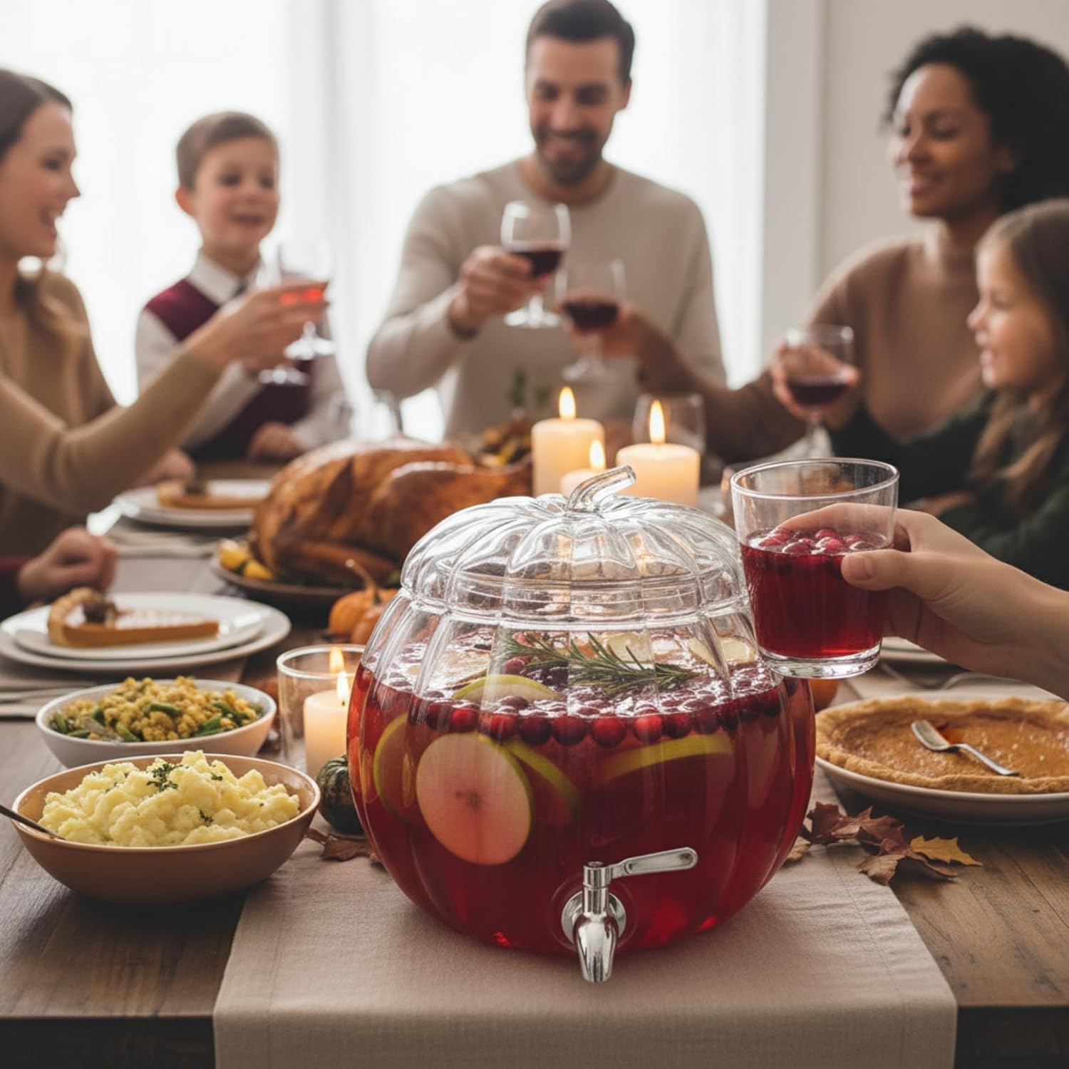Glass Pumpkin Drink Dispenser 2 Gallon | Fall, Halloween & Thanksgiving Party