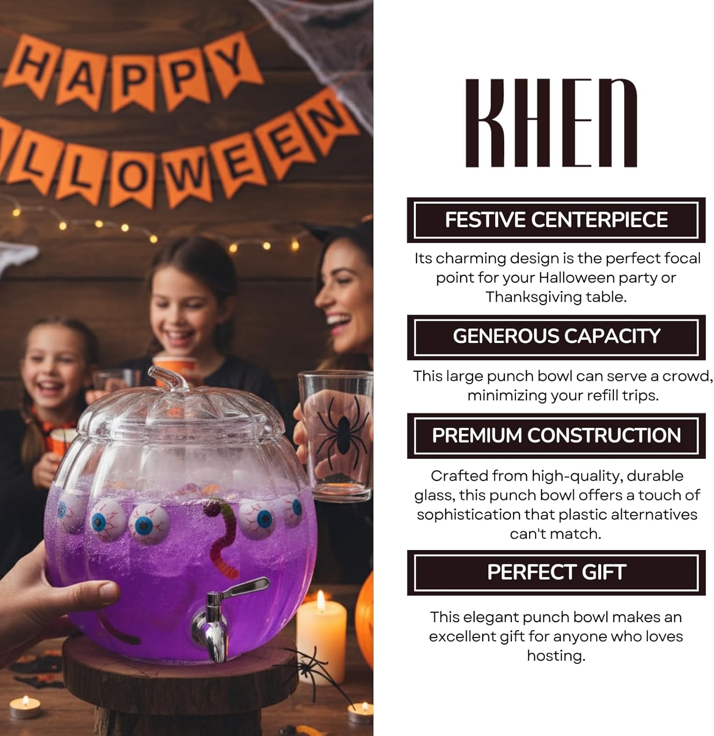 Glass Pumpkin Drink Dispenser 2 Gallon | Fall, Halloween & Thanksgiving Party
