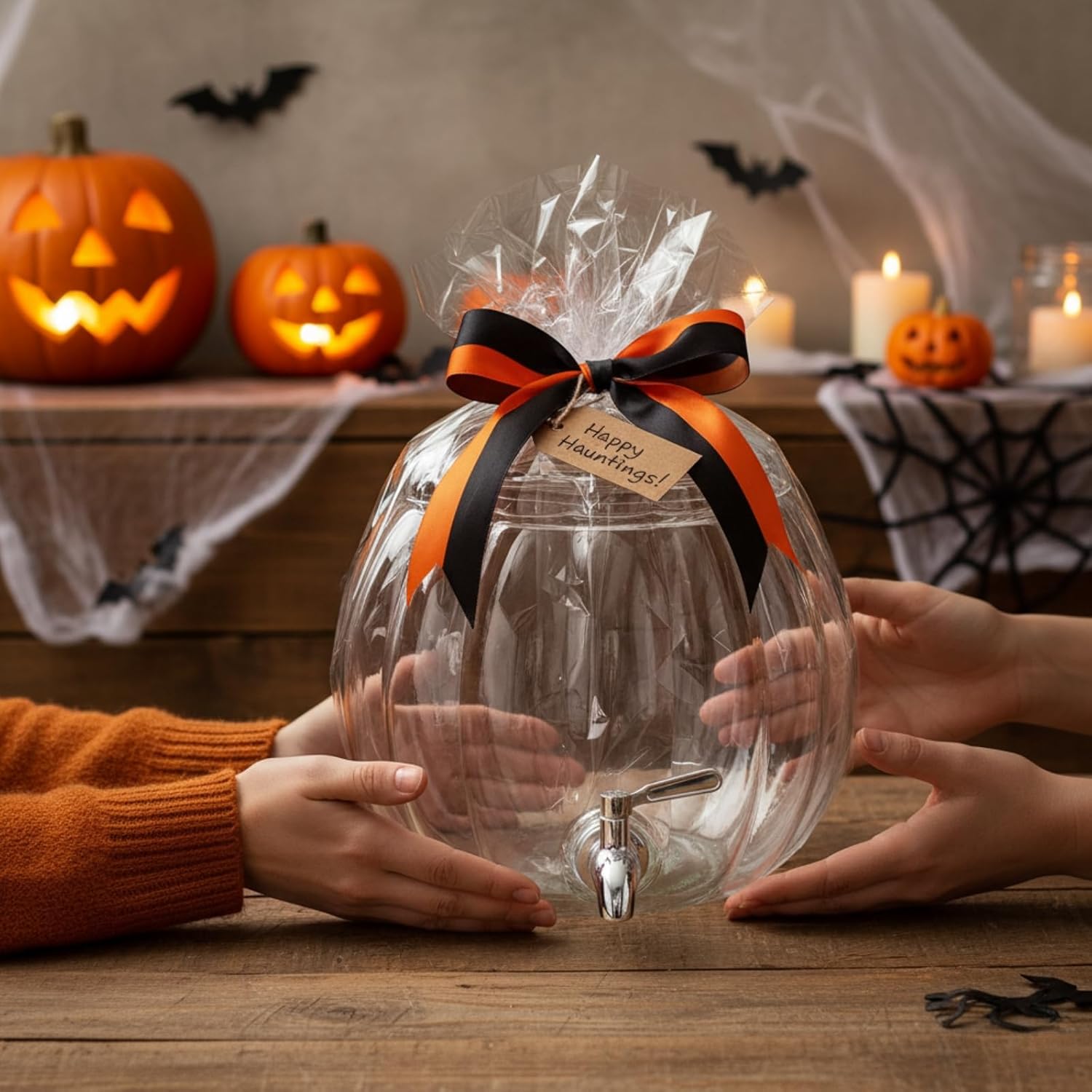Glass Pumpkin Drink Dispenser 2 Gallon | Fall, Halloween & Thanksgiving Party