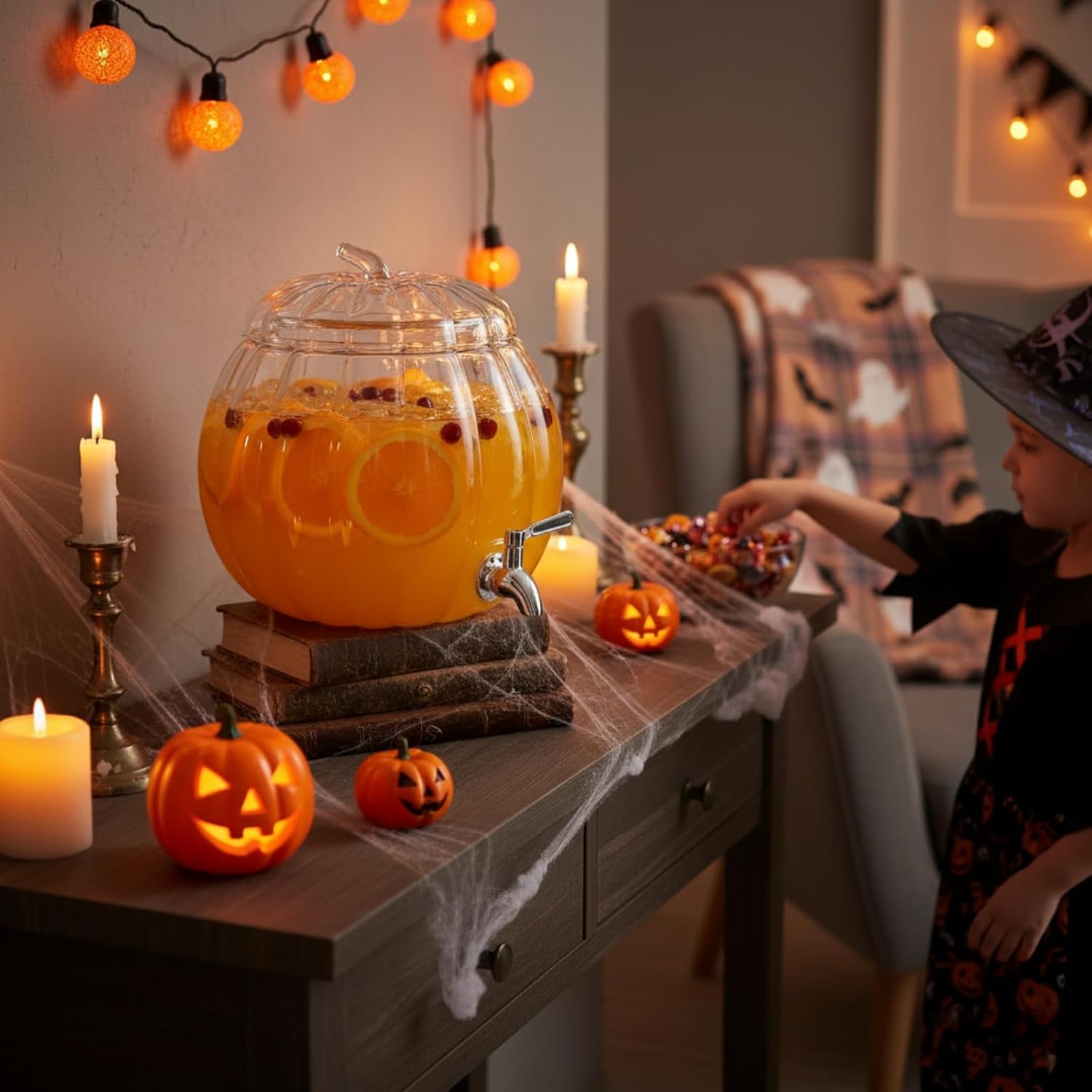 Glass Pumpkin Drink Dispenser 2 Gallon | Fall, Halloween & Thanksgiving Party