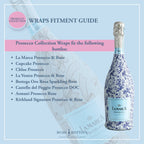 Bottle Wrap Grandmillenial Blue Floral - Prosecco Collection